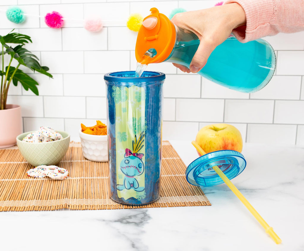 Disney Lilo & Stitch Scrump 20-Ounce Plastic Carnival Cup With Lid and Straw
