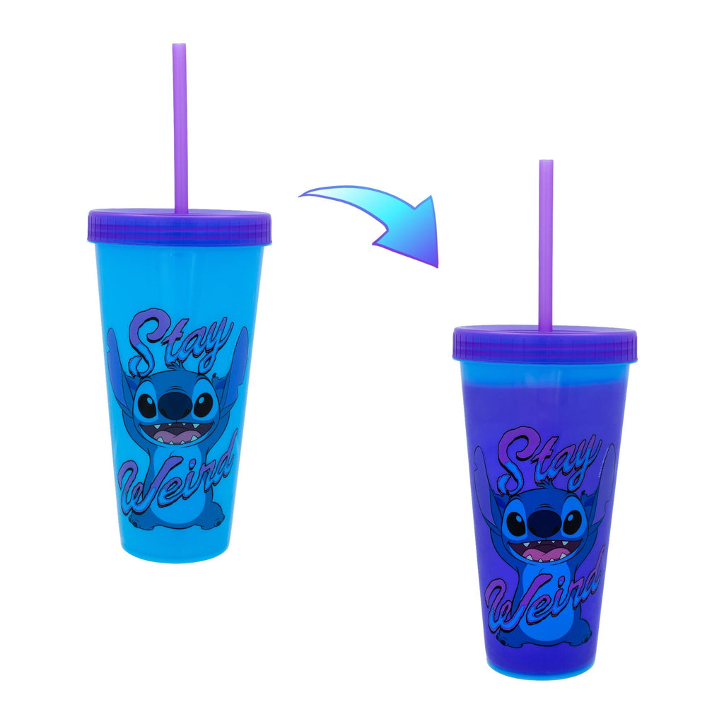 Disney Lilo & Stitch "Stay Weird" Color-Changing Plastic Tumbler | 24 Ounces