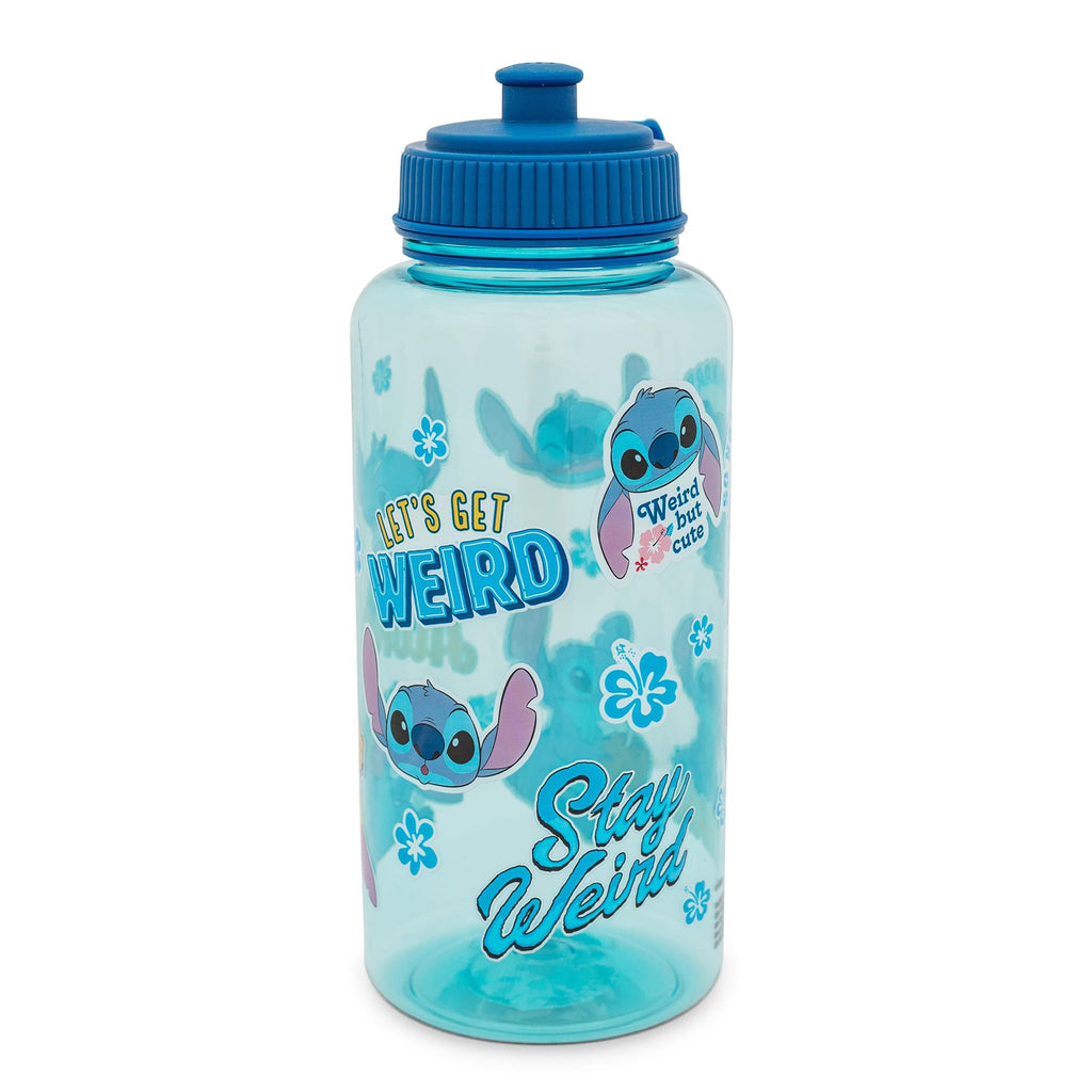 Disney Lilo & Stitch "Stay Weird" Water Bottle With Sports Cap | Holds 34 Ounces