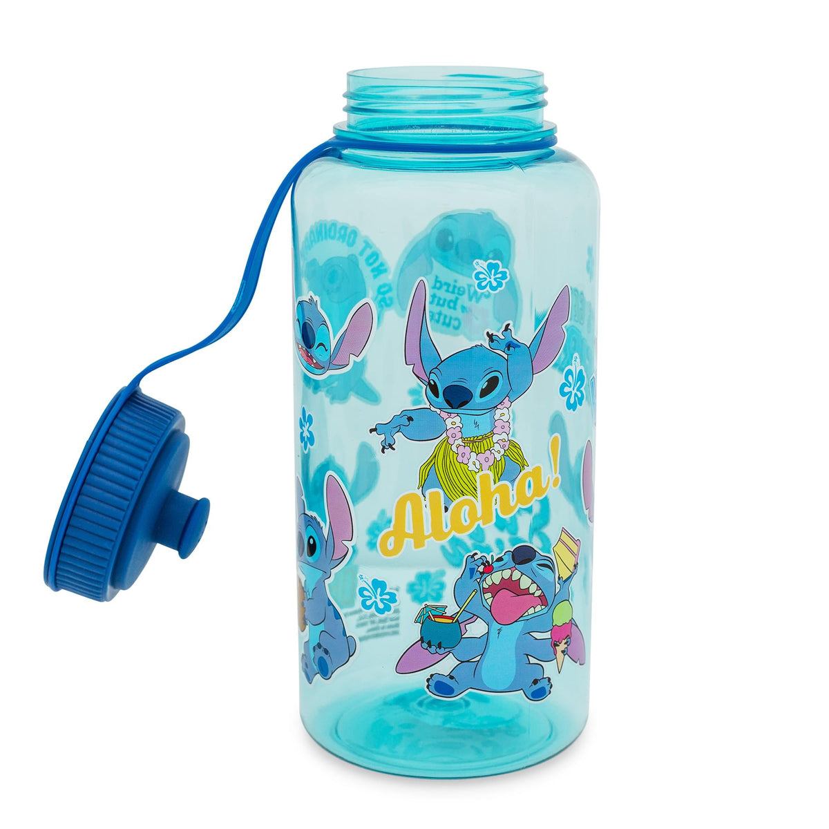 Disney Lilo & Stitch "Stay Weird" Water Bottle With Sports Cap | Holds 34 Ounces