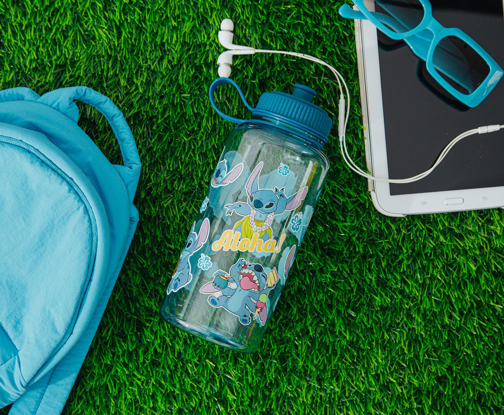 Disney Lilo & Stitch "Stay Weird" Water Bottle With Sports Cap | Holds 34 Ounces