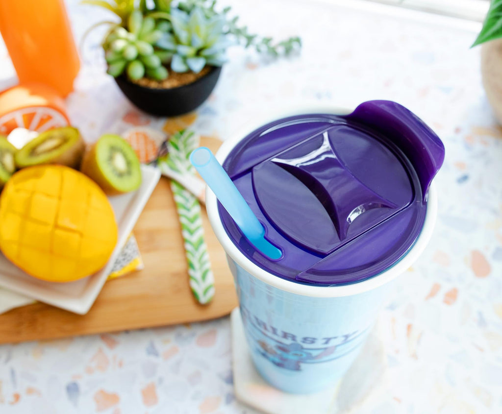 Disney Lilo & Stitch "Thirsty" Tumbler With Lid and Straw | Holds 32 Ounces