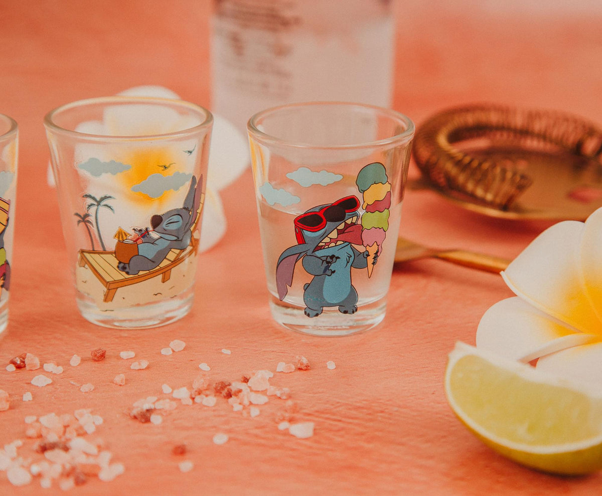 Disney Lilo & Stitch Beach Day 1.5-Ounce Mini Shot Glasses | Set of 4