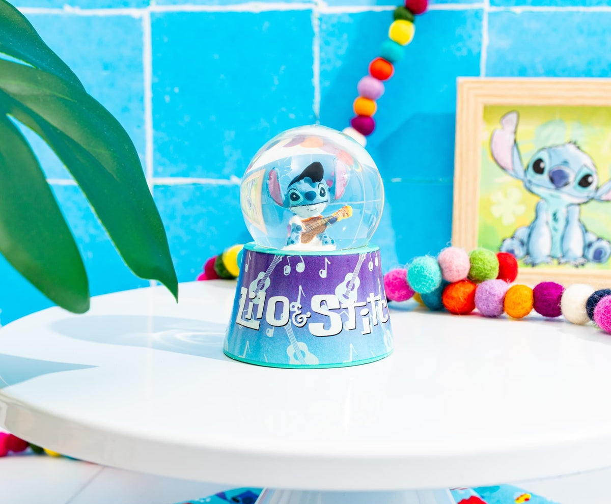 Disney Lilo & Stitch Elvis Stitch 3-Inch Mini Light-Up Snow Globe