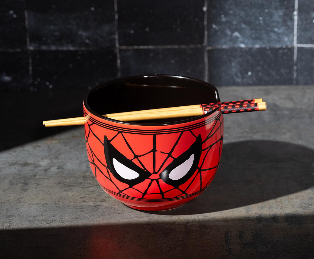 Marvel Spider-Man Face 20-Ounce Ramen Bowl and Chopstick Set