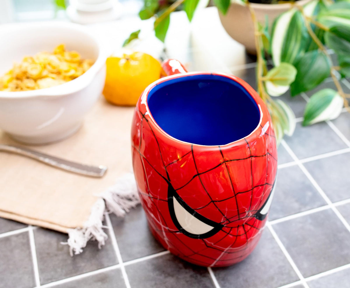 Marvel Comics Spider-Man Mask 3D Sculpted Ceramic Mug | Holds 20 Ounces