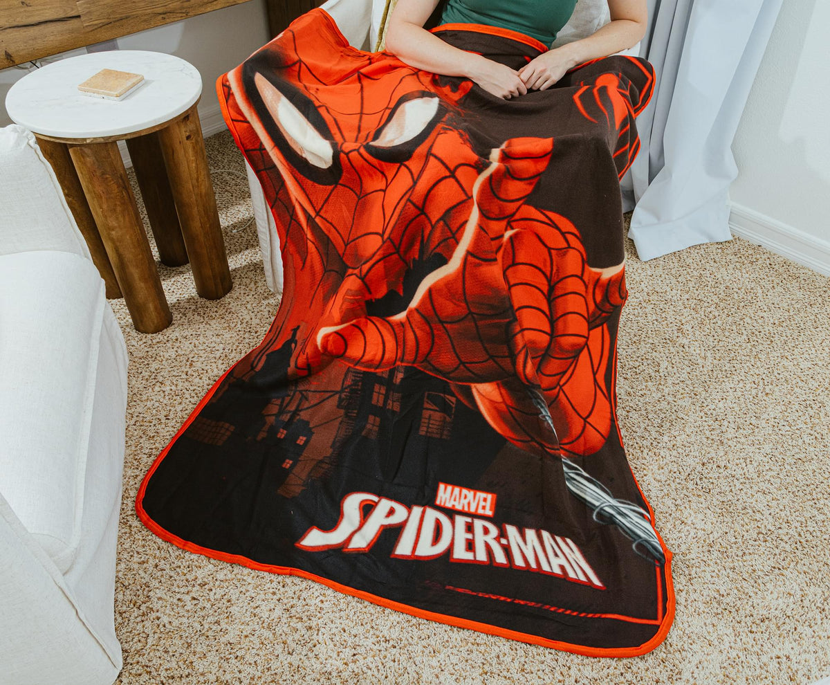 Marvel Spider-Man Web-Shooter Fleece Throw Blanket | 45 x 60 Inches