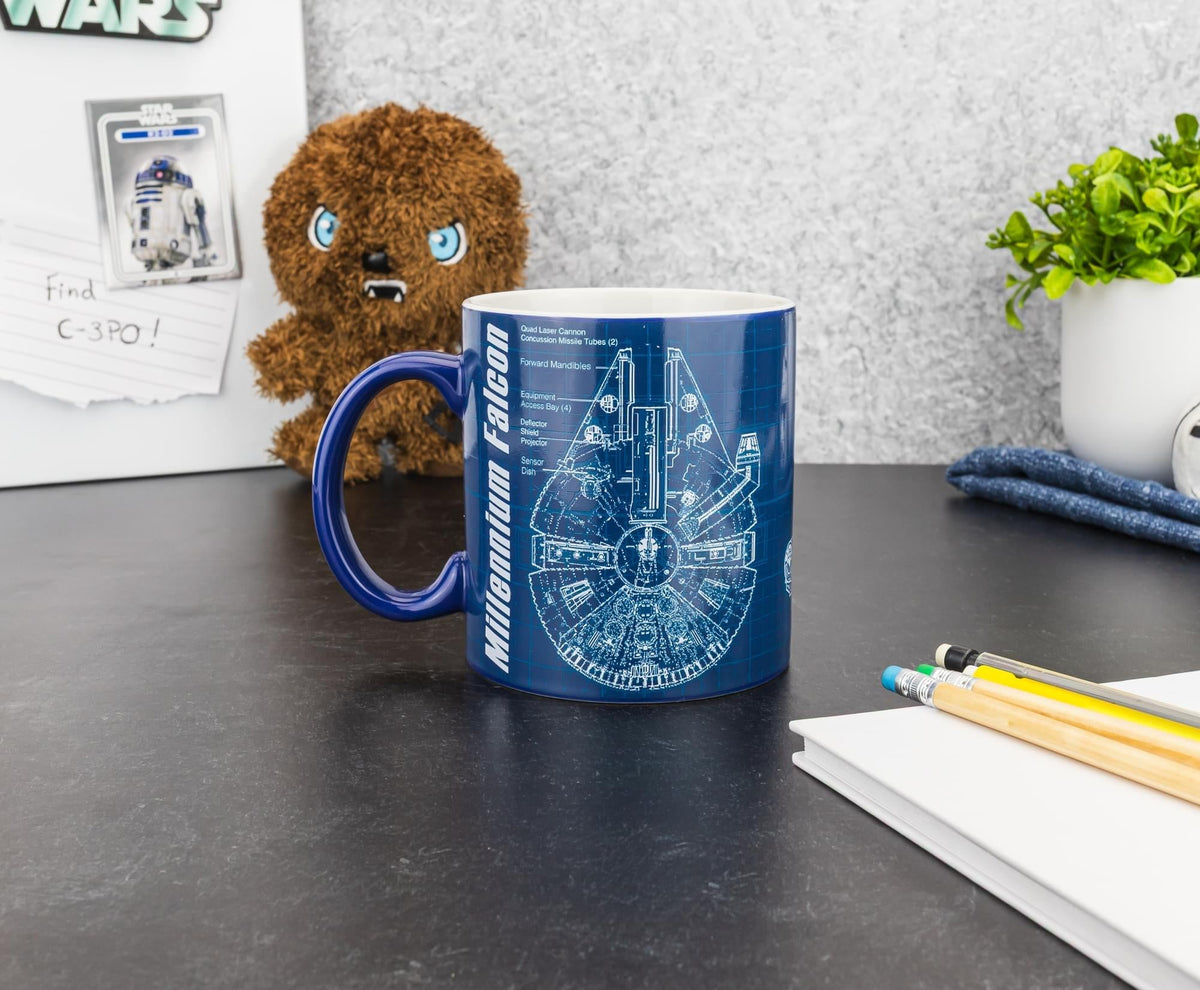Star Wars Millennium Falcon Schematics Ceramic Mug | Holds 20 Ounces