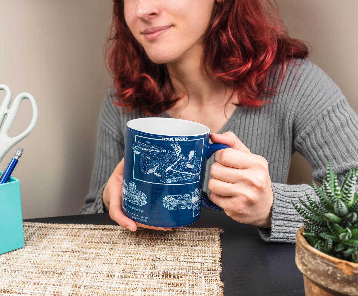 Star Wars Millennium Falcon Schematics Ceramic Mug | Holds 20 Ounces