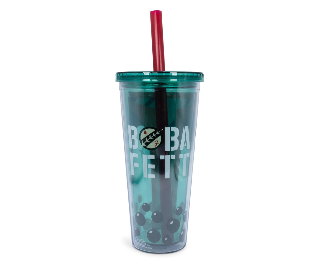 Star Wars Boba Fett Plastic Carnival Cup with Lid and Straw | 24 Ounces