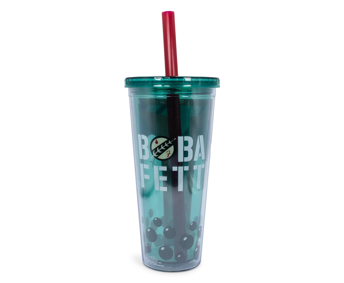 Star Wars Boba Fett Plastic Carnival Cup with Lid and Straw | 24 Ounces