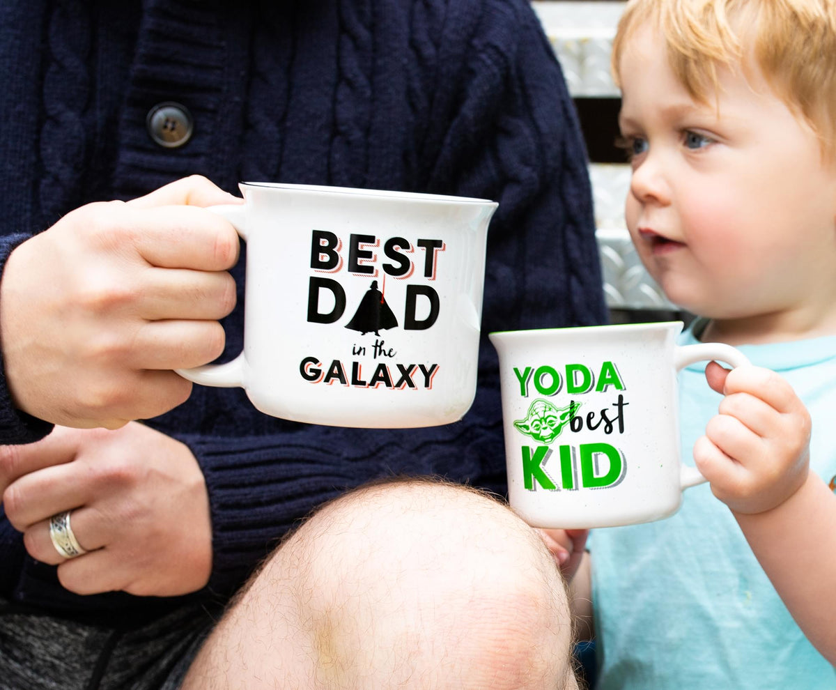 Star Wars "Best Dad" Darth Vader & "Yoda Best Kid" Ceramic Camper Mug | Set of 2