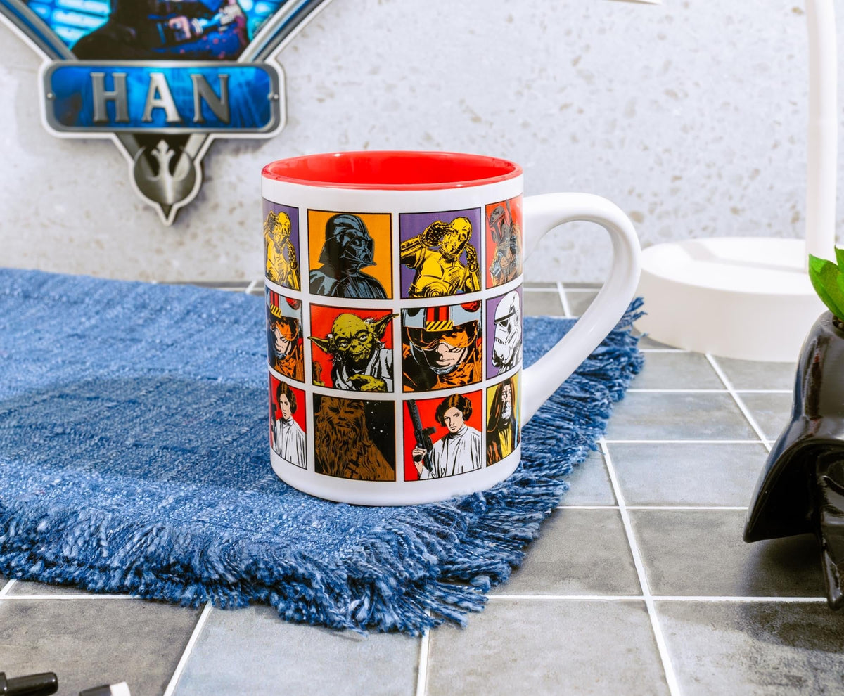 Star Wars: A New Hope Episode 4 Character Grid Ceramic Mug | Holds 14 Ounces