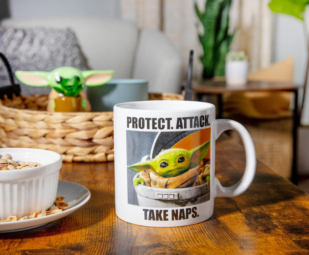 Star Wars: The Mandalorian Grogu Meme Ceramic Mug | Holds 20 Ounces