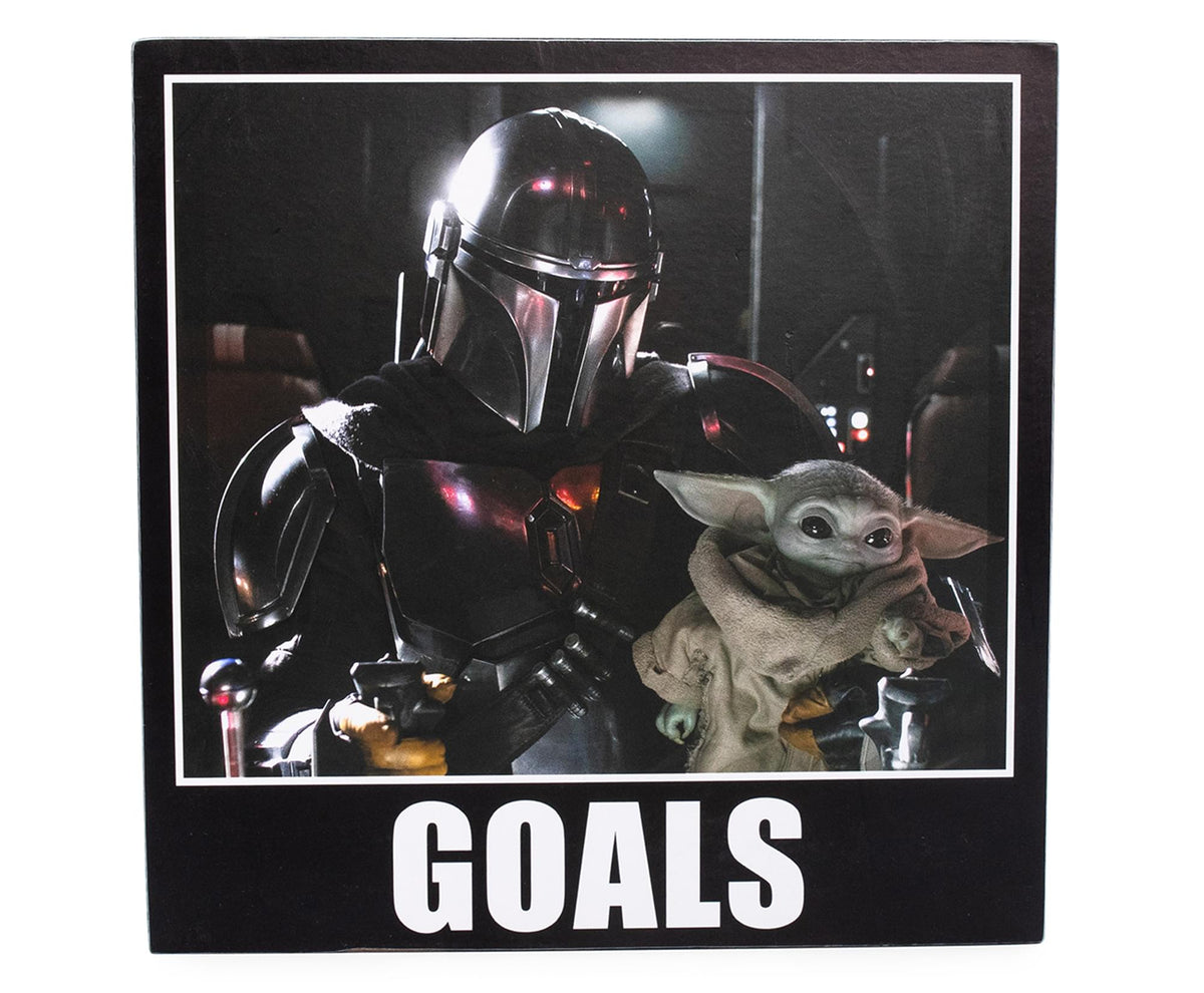 Star Wars The Mandalorian Goals 6 x 6 Inch Wood Box Sign
