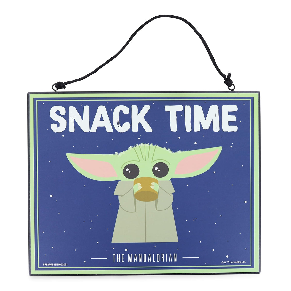 Star Wars: The Mandalorian Grogu "Snack Time" Reversible Hanging Sign Wall Art