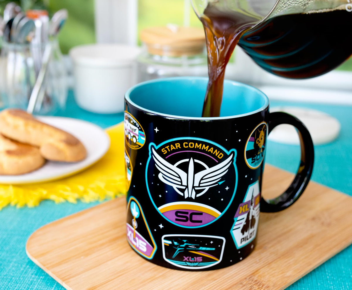Disney Pixar Lightyear Badges Ceramic Mug | Holds 20 Ounces