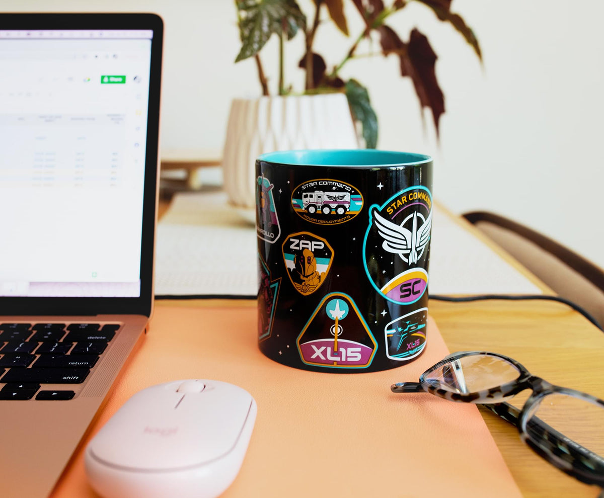 Disney Pixar Lightyear Badges Ceramic Mug | Holds 20 Ounces