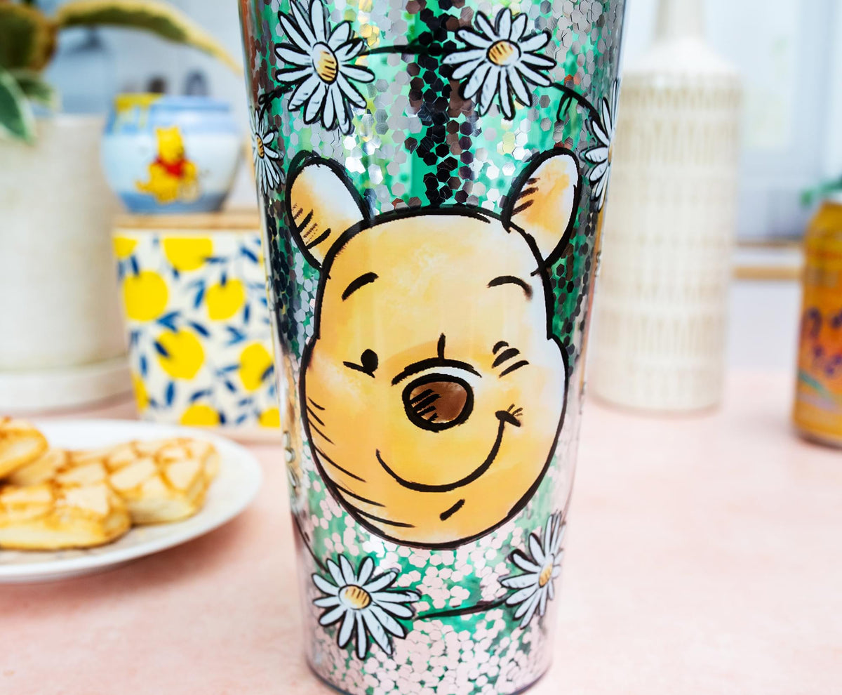 Disney Winnie the Pooh Confetti Carnival Cup With Lid and Straw | Hold 32 Ounces