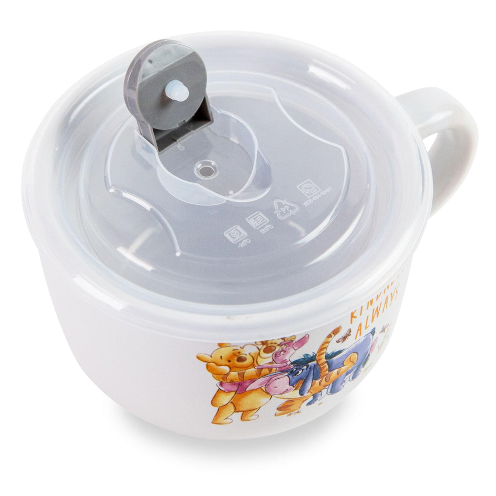 Disney Winnie The Pooh "We Are Family" Ceramic Soup Mug With Lid | 24 Ounces