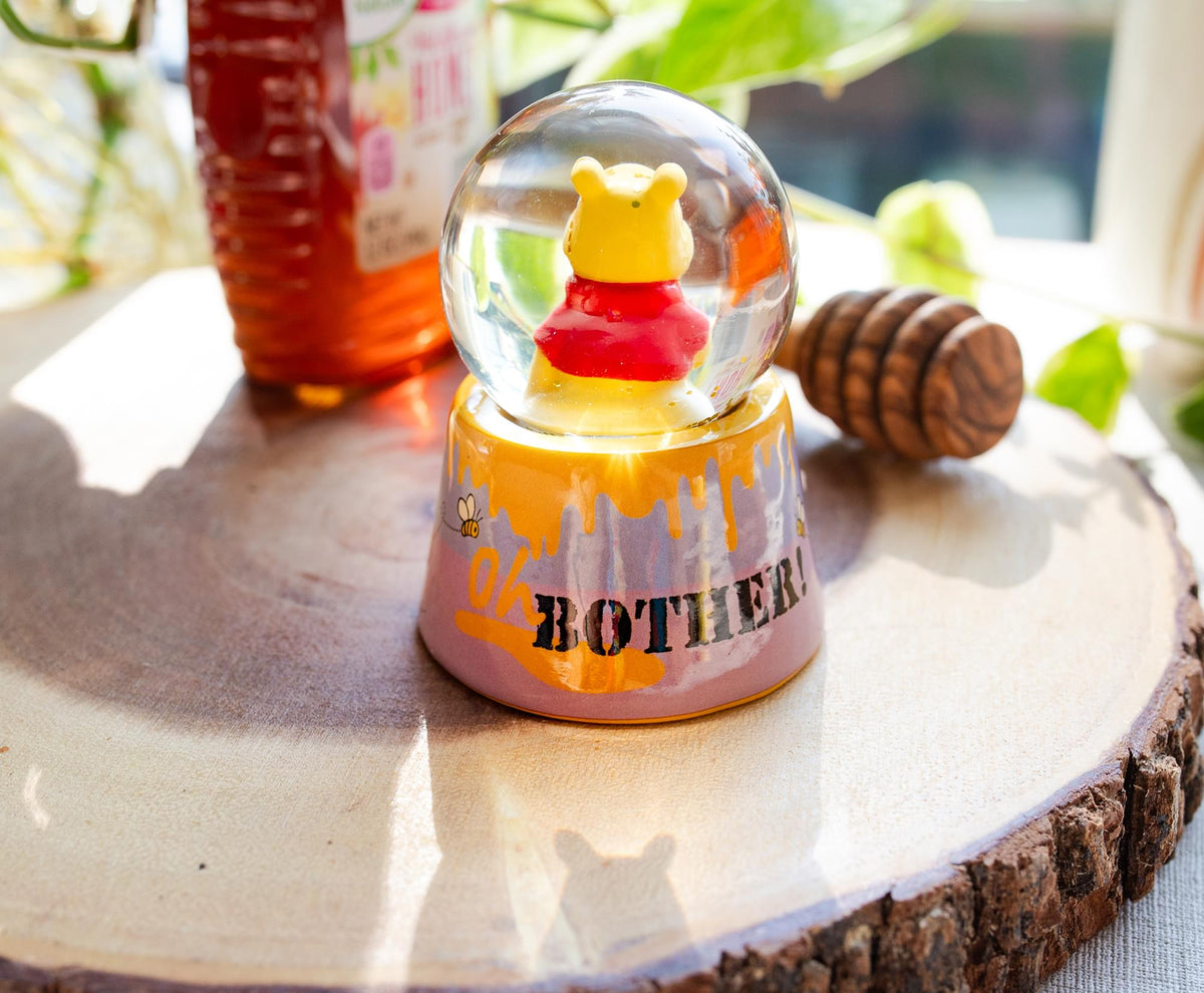 Disney Winnie the Pooh "Oh, Bother" Light-Up Mini Snow Globe | 2.75 Inches Tall