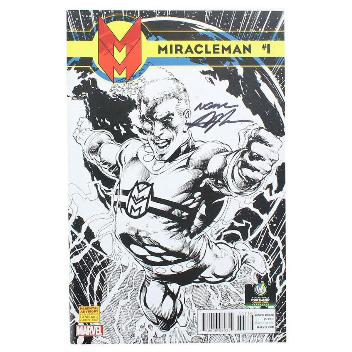 Marvel Comics Miracleman #1 | WW Portland B&W Cover | AUTOGRAPHED - Neil Adams