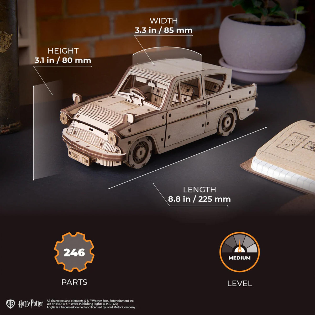 Harry Potter Flying Ford Anglia 3D Wooden Puzzle Mechanical Model Kit