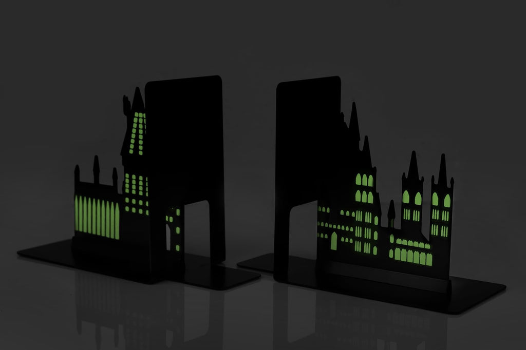 Harry Potter Hogwarts Castle Metal Bookends | Glow In The Dark Castle Design