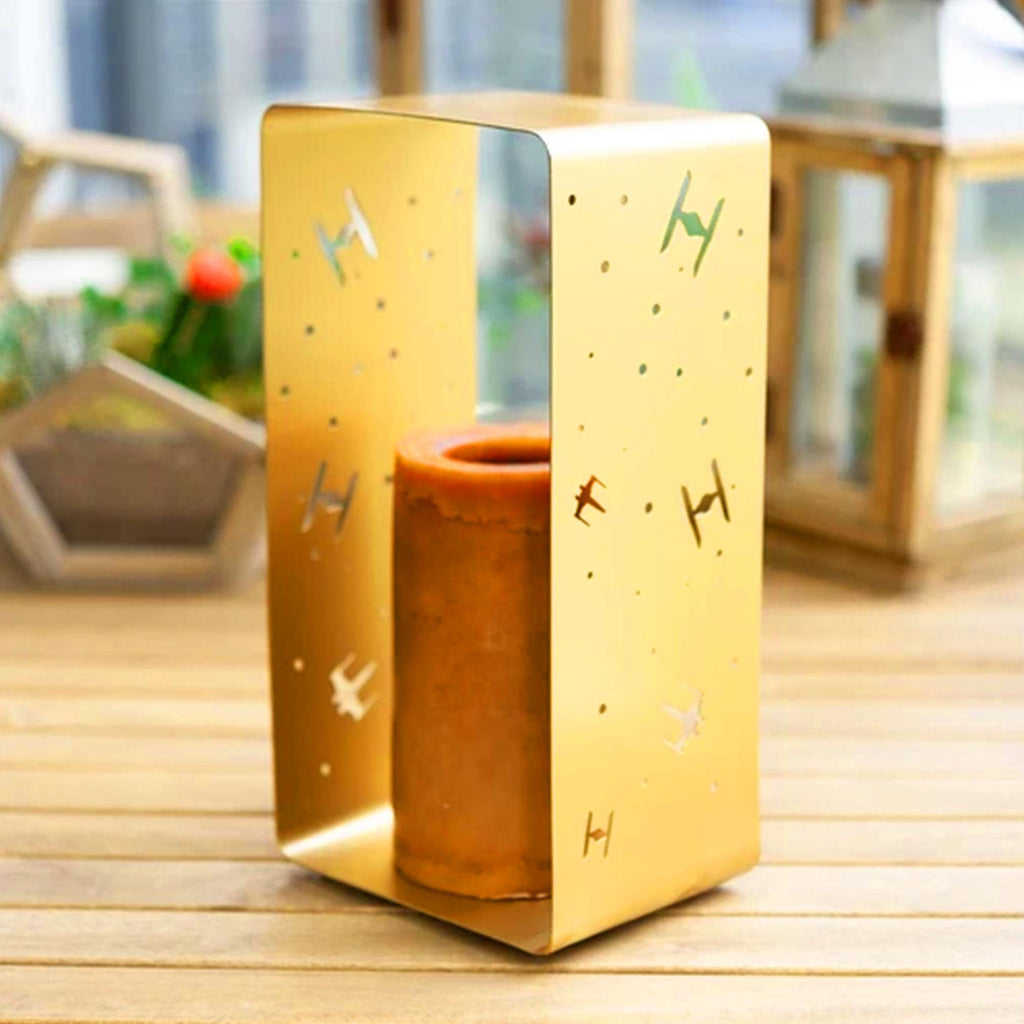 Star Wars Gold Stamped Lantern | X-Wing & TIE Fighters | 11.5 Inches | Set of 2