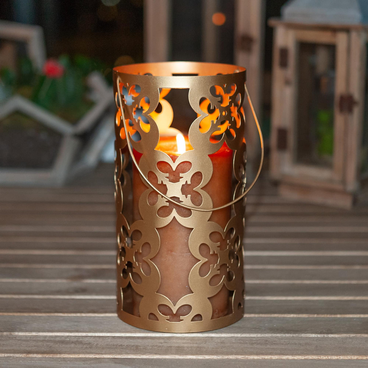 Star Wars Gold Stamped Lantern | Rebel Symbol Clusters | 11.5 Inches Tall