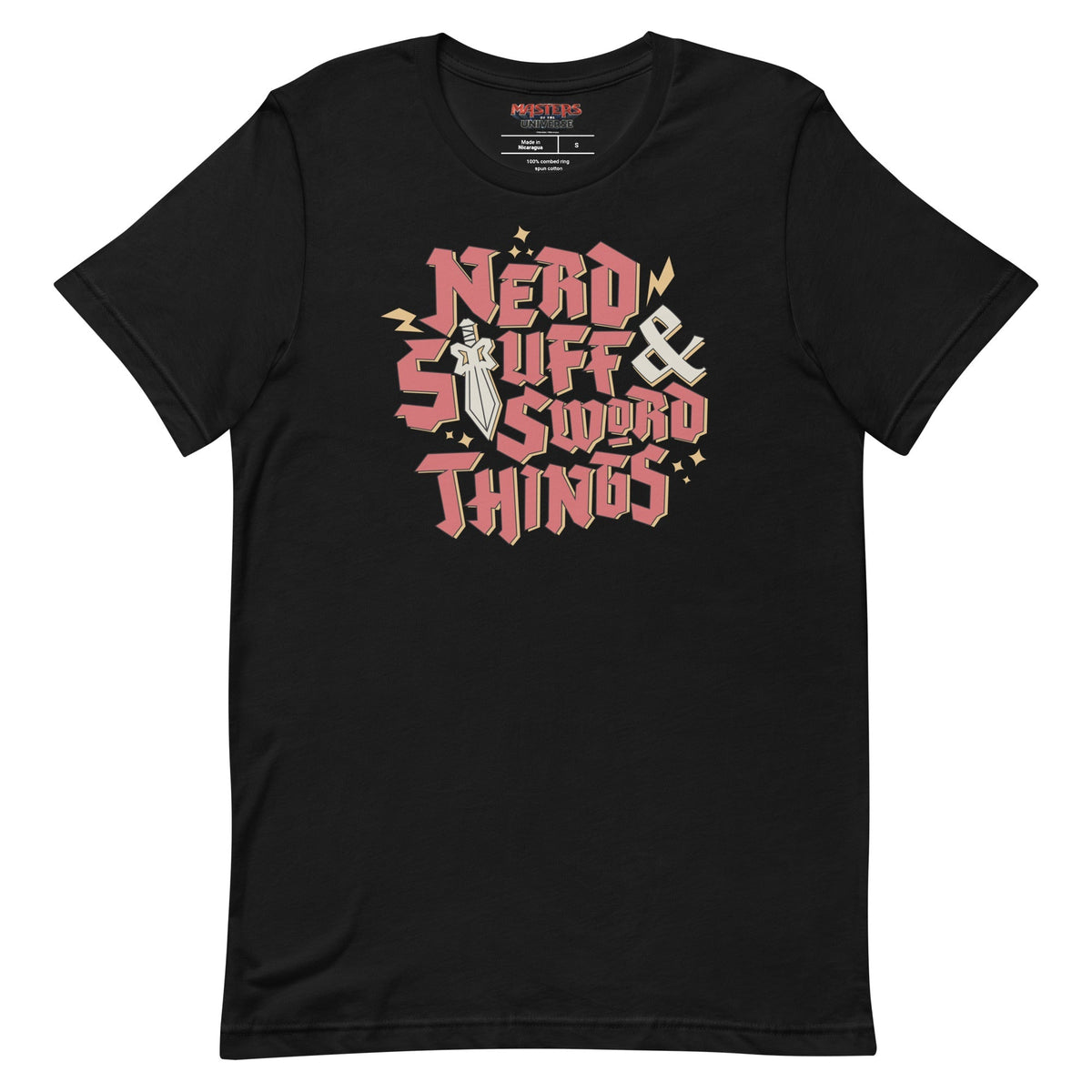 Masters of the Universe Movie Nerd Stuff and Sword Things Black T-shirt