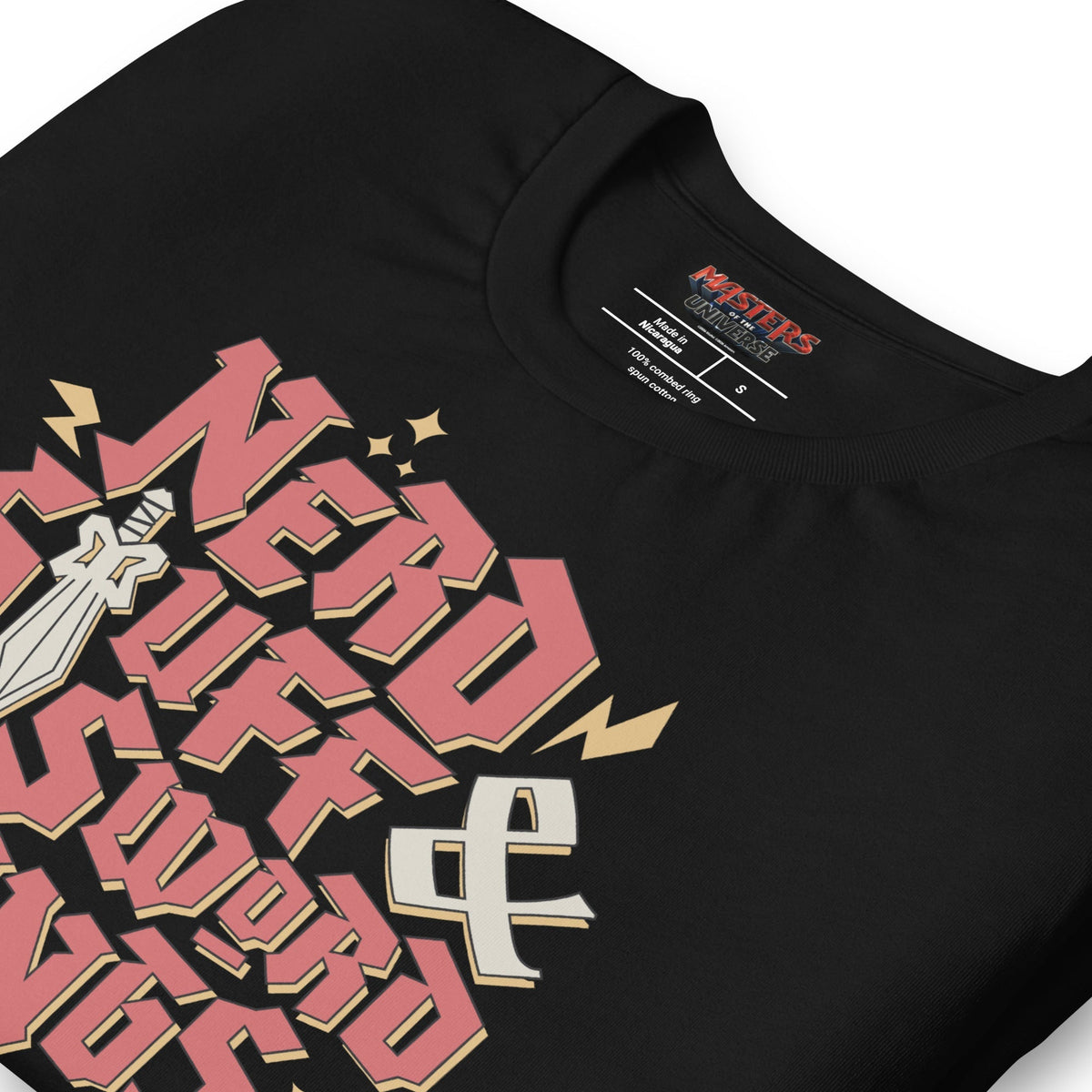 Masters of the Universe Movie Nerd Stuff and Sword Things Black T-shirt