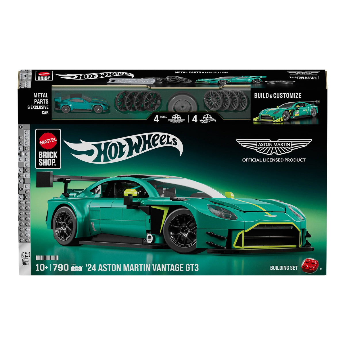 Mattel Brick Shop Hot Wheels ’24 Aston Martin Vantage GT3 Building Set